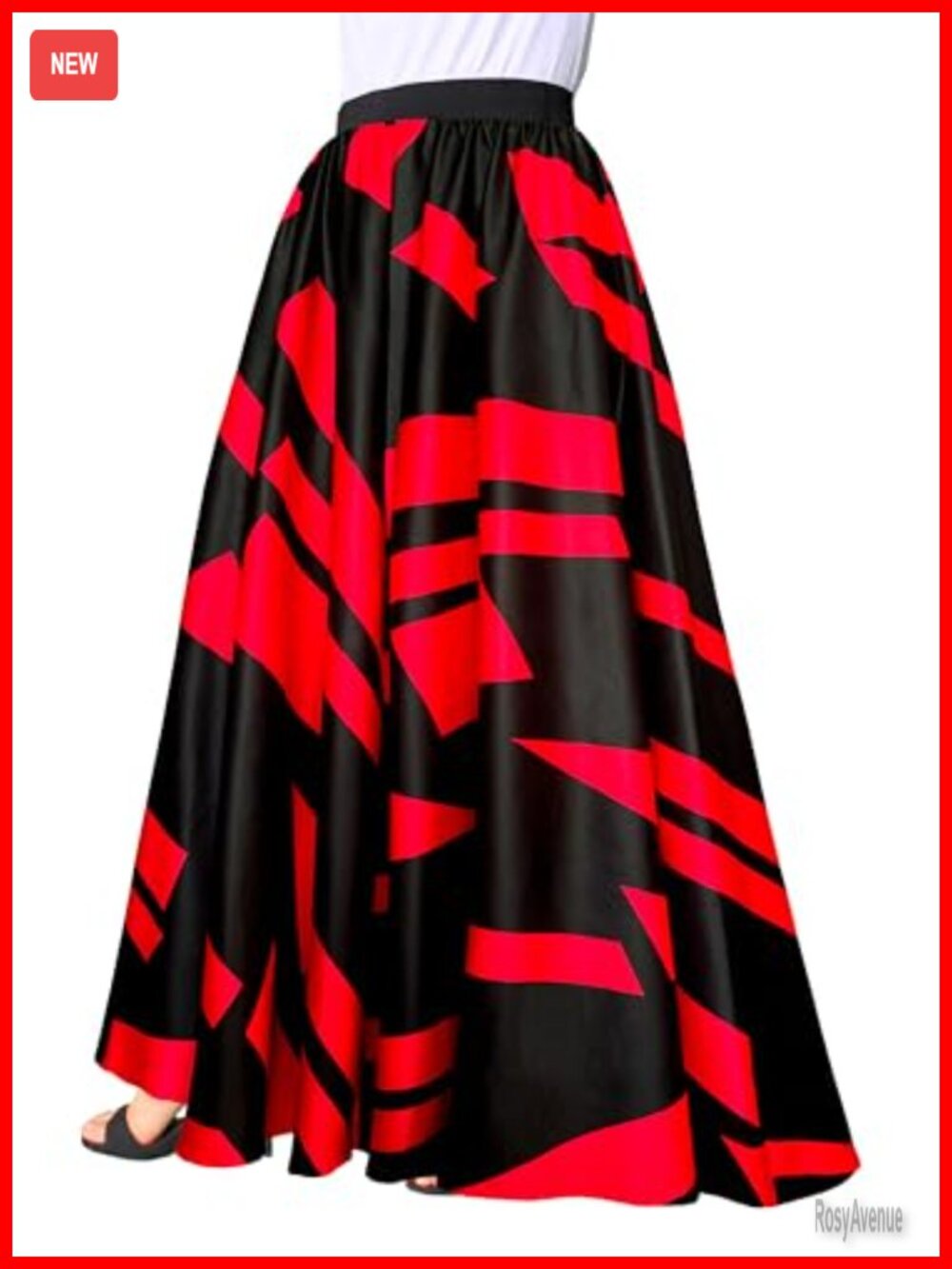 Chiffon Maxi Skirt Floor Length Elastic Waist High Rise Beach Skirt